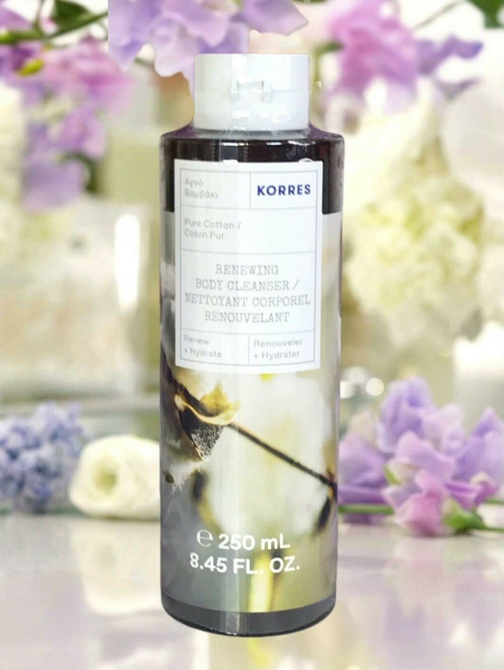 Korres Renewing Body Cleanser in Pure Cotton 250 ml *Brand New, Fully Sealed